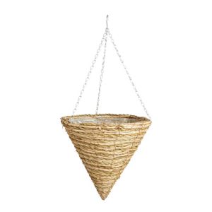 Image of Gardman Natural Two tone rope cone Hanging basket 35.56cm