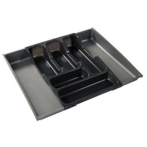 Curver Plastic Adjustable Cutlery Tray, (H)64mm (W)300mm Anthracite
