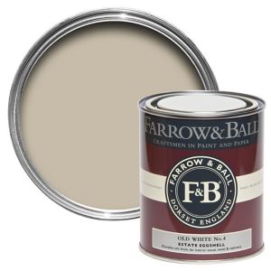 Image of Farrow & Ball Estate Old white No.4 Eggshell Metal & wood paint 0.75L