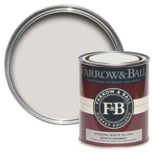 Image of Farrow & Ball Estate Strong white No.2001 Eggshell Metal & wood paint 0.75L