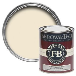 Image of Farrow & Ball Estate White tie No.2002 Eggshell Metal & wood paint 0.75L