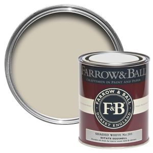 Image of Farrow & Ball Estate Shaded white No.201 Eggshell Metal & wood paint 0.75L