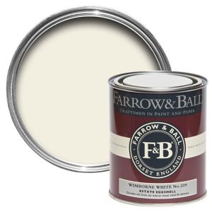 Image of Farrow & Ball Estate Wimborne white No.239 Eggshell Metal & wood paint 0.75L