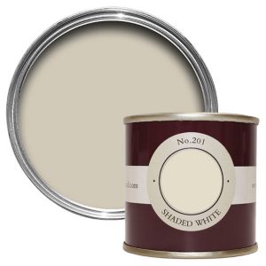 Image of Farrow & Ball Estate Shaded white No.201 Emulsion paint 0.1L Tester pot