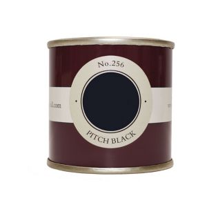 Image of Farrow & Ball Estate Pitch black No.256 Emulsion paint 0.1L Tester pot