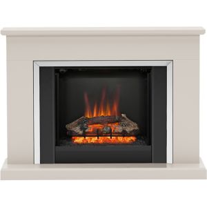 Image of Be Modern Ashburnham Black Chrome effect Electric Fire Suite