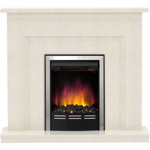Image of Be Modern Mariano Manila Micro Marble Chrome effect Electric Fire Suite
