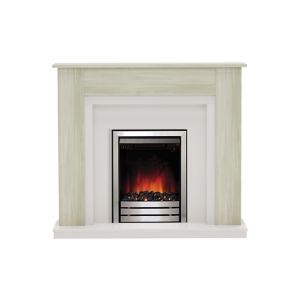 Image of Be Modern Elmsford Grey Chrome effect Electric Fire Suite