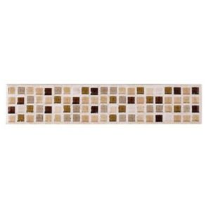 Image of Sandstorm Beige Stone effect Mosaic Ceramic Border tile (L)250mm (W)50mm