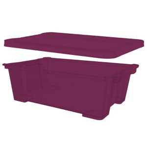 Image of Form Kaze Pink Plastic Stackable Storage box & 4x lids Set of 4