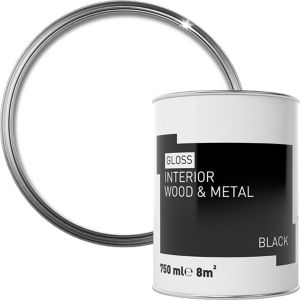 Image of Black Gloss Metal & wood paint 0.75L
