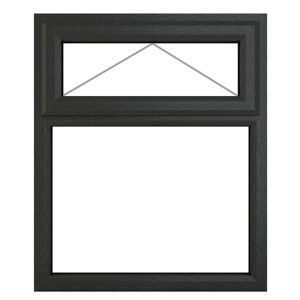 Image of GoodHome Clear Double glazed Grey uPVC Top hung Window (H)960mm (W)965mm