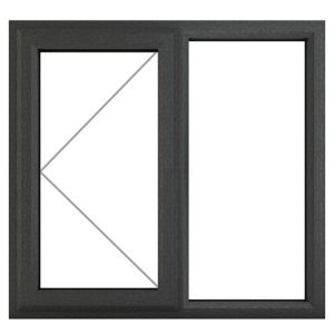 Image of GoodHome Clear Double glazed Grey uPVC LH Window (H)965mm (W)1190mm