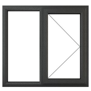Image of GoodHome Clear Double glazed Grey uPVC RH Window (H)965mm (W)1190mm