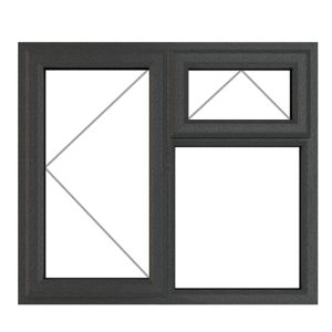 Image of GoodHome Clear Double glazed Grey uPVC Top hung Window (H)965mm (W)1190mm