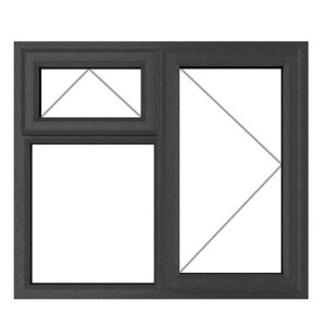 Image of GoodHome Clear Double glazed Grey uPVC Top hung Window (H)1115mm (W)1190mm