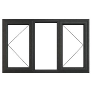 Image of GoodHome Clear Double glazed Grey uPVC LH Window (H)1115mm (W)1770mm