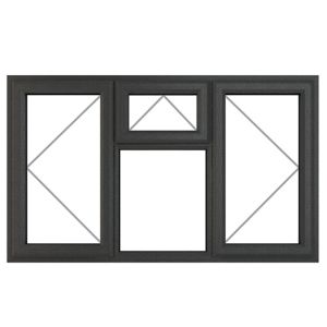 Image of GoodHome Clear Double glazed Grey uPVC Top hung Window (H)1115mm (W)1770mm