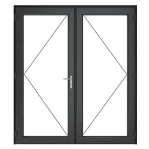 Image of GoodHome Clear Double glazed Grey uPVC External Patio door & frame (H)2090mm (W)1790mm