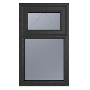 Image of GoodHome Obscure Stippolyte Double glazed Grey uPVC Top hung Window (H)1040mm (W)610mm