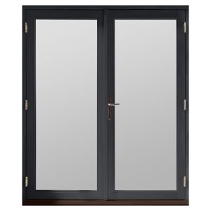 Image of GoodHome Clear Double glazed Grey Hardwood Reversible Patio door & frame (H)2094mm (W)1794mm