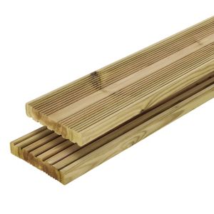 Image of GoodHome Lemhi Green Pine Deck board (L)3.6m (W)144mm (T)27mm