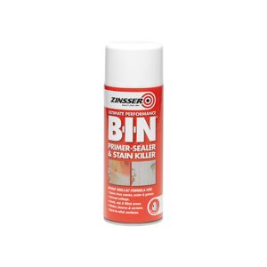 Image of Zinsser B-I-N Off white Matt Primer & undercoat Spray paint 400ml