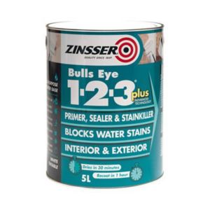 Image of Zinsser Bulls Eye 1-2-3 White Multi-surface Primer sealant & stain block 2.5L