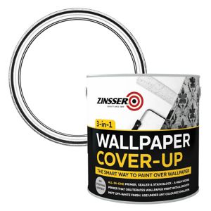 Image of Zinsser 3-in-1 Off white Wallpaper Matt Cover-up paint 2.5L