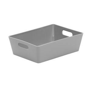 Image of Studio High polished finish Cool grey 0.77L Plastic Nestable Storage basket (H)50mm (W)120mm