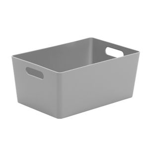 Image of Studio High polished finish Cool grey 3.9L Plastic Nestable Storage basket (H)110mm (W)170mm