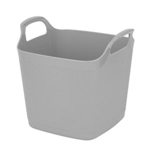 Image of Wham Flexi square storage Cool grey Textured etching 8L Polyethylene (PE) Small Nestable Storage bin