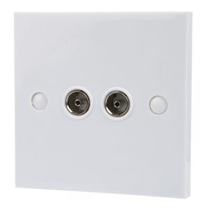 Image of Tristar White Double Coaxial socket
