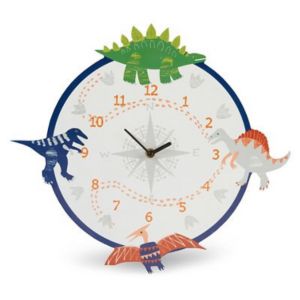 Image of Dino doodles Children Dinosaur Multicolour Quartz Clock