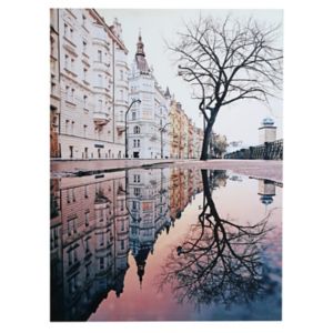 Image of Prague street scene Multicolour Canvas art (H)650mm (W)480mm