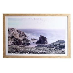 Image of Blissful beach Multicolour Framed print (H)600mm (W)900mm