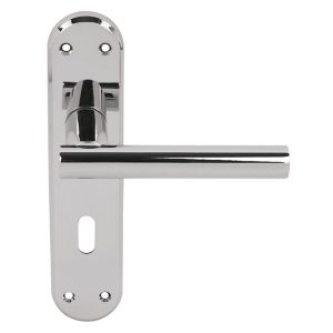 Image of Smith & Locke T-Bar Polished Chrome effect Zinc alloy Lock Door handle (L)114mm
