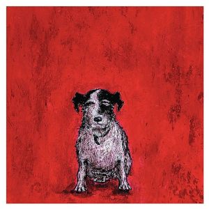 Image of The Art Group Small dog Red Canvas art (H)400mm (W)400mm