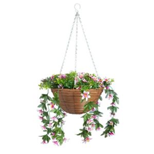 Image of Smart Garden Multicolour Trailing lilies artificial Hanging basket 30cm