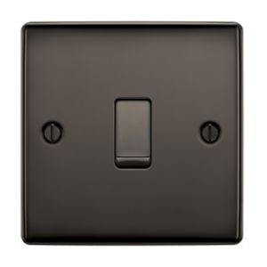 Image of British General 10A 2 way Polished black nickel effect Single Light Switch