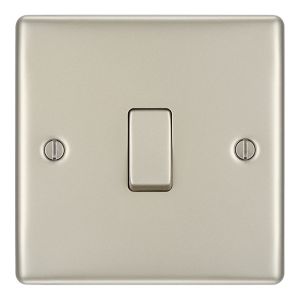 Image of British General 10A 2 way Polished nickel effect Single Light Switch