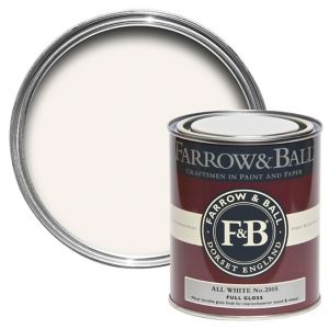 Image of Farrow & Ball All white No.2005 Gloss Metal & wood paint 0.75L