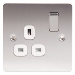 Image of LAP 13A Stainless steel effect Unswitched socket