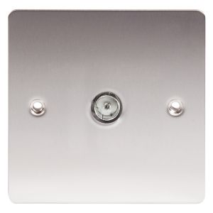 Image of LAP Brushed Stainless steel effect Coaxial socket