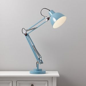 Image of Colours ISAAC Matt Blue CFL Desk lamp