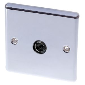 Image of LAP Polished Chrome effect Coaxial socket