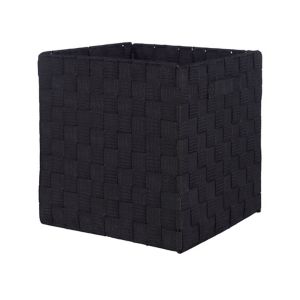 Image of Black Non-woven fabric & polyester (PES) Storage basket (H)310mm (W)310mm