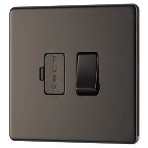 Image of Colours 13A Black nickel effect Switched Fused connection unit