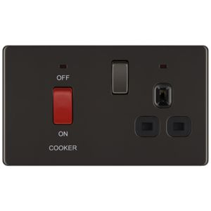 Image of Colours 45A Black Nickel effect Cooker Switch