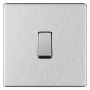 Image of Colours 10A 2 way Brushed stainless steel effect Single Light Switch